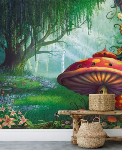 eventyrtapet veggmaleri kalt Enchanted Forest av Philip Straub for barnas soverom og barnehager 