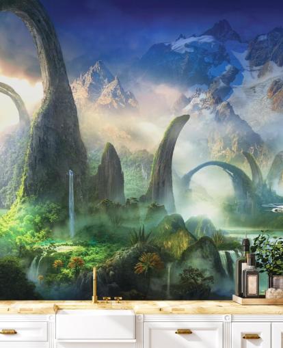 Carta da parati fantasia dinosauri Rockland