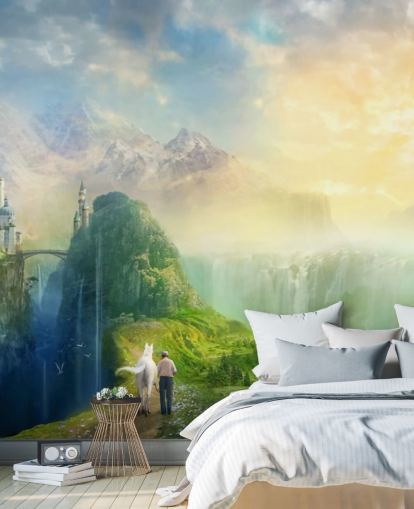 Decorazione murale con paesaggio fantasy