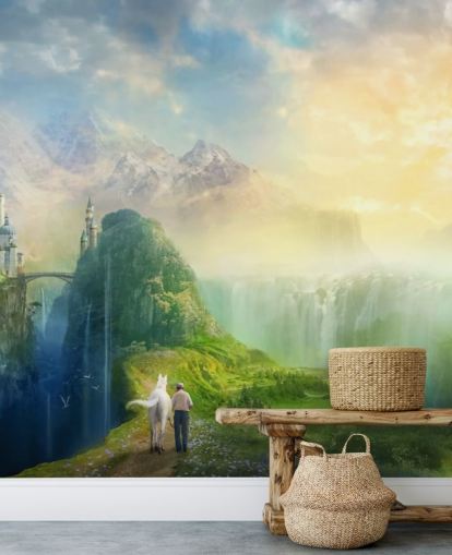 Decorazione murale con paesaggio fantasy