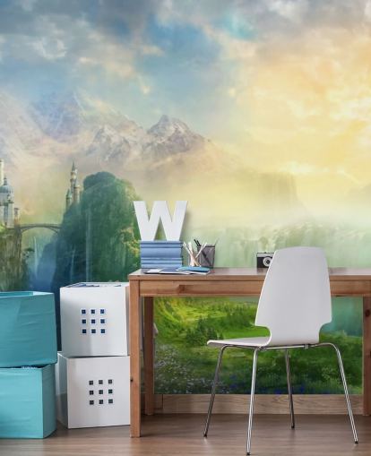 Fantasy Wasserfall Landschaft Fototapete