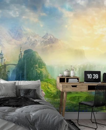 Decorazione murale con paesaggio fantasy