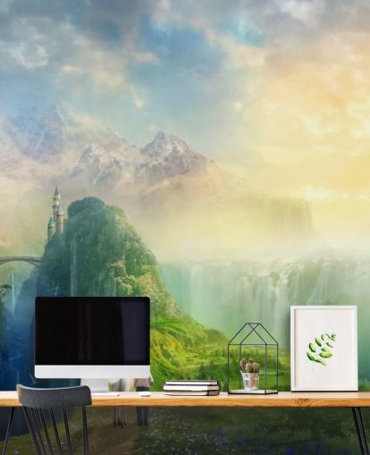 Fantasy Foss Landskap Mural