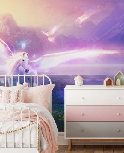 Wandbild Winter Dawn von Philip Straub, Motiv Pferd, lila, personalisierbar, fürs Kinderzimmer