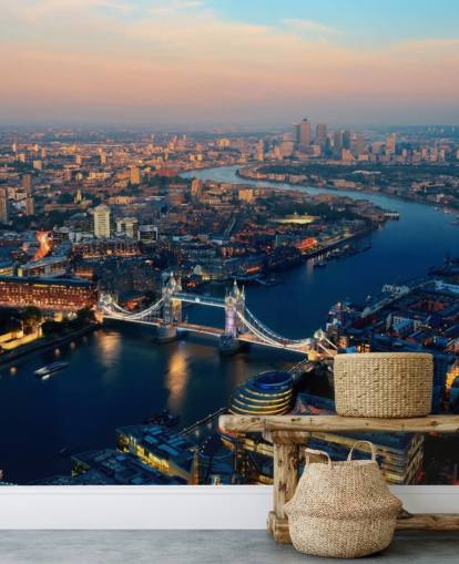 custom london skyline wallpaper mural called Aerial of London for bedrooms, living rooms and offices