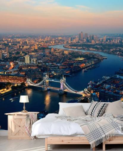 papier peint mural personnalisé de la ligne d'horizon de Londres appelé Aerial of London pour les chambres, les salons et les bureaux papier peint mural personnalisé de la ligne d'horizon de Londres appelé Aerial of London pour les chambres, les salons et les bureaux