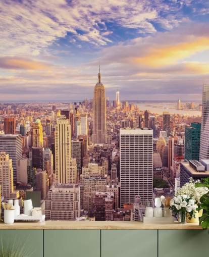tilpasselig New York tapetmaleri kaldet Midtown Manhattan Sunset til køkkener