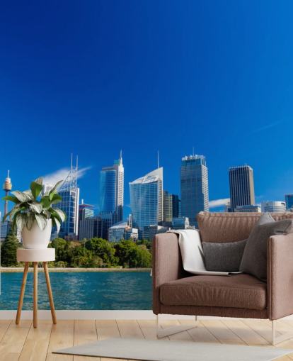 cieli blu sulla carta da parati skyline della città di Sydney