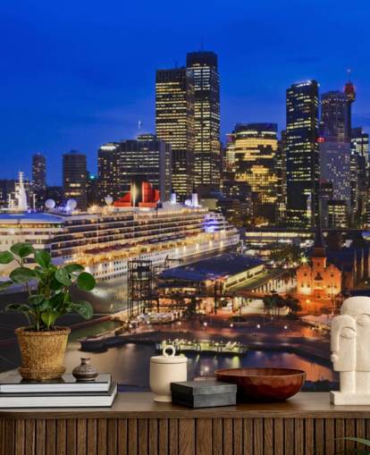 stort skip om natten på sydney havn tapet stort skip om natten på sydney havn tapet