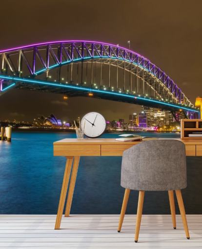 beleuchtete Sydney Bridge bei Nacht Tapete beleuchtete Sydney Bridge bei Nacht Tapete