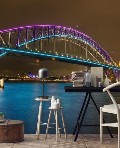 pont de sydney éclairé la nuit fond d'écran