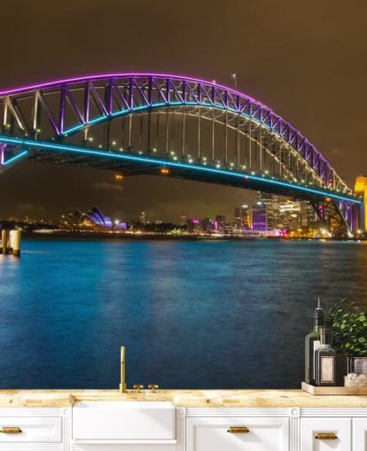 iluminou a ponte de sydney à noite papel de parede iluminou a ponte de sydney à noite papel de parede