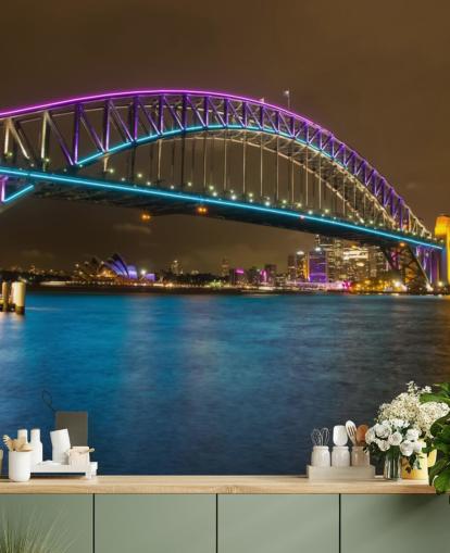 pont de sydney éclairé la nuit fond d'écran