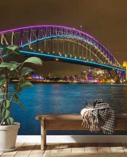 lyste upp Sydney bro på natten tapeter lyste upp Sydney bro på natten tapeter