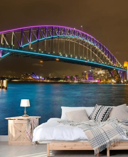 iluminou a ponte de sydney à noite papel de parede iluminou a ponte de sydney à noite papel de parede