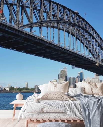 ground view of sydney bridge wallpaper