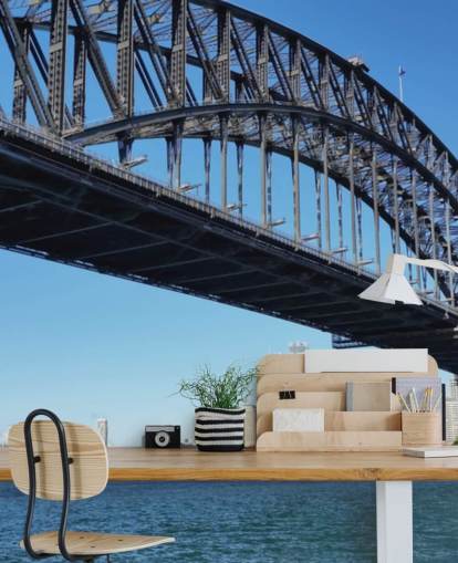 ground view of sydney bridge wallpaper