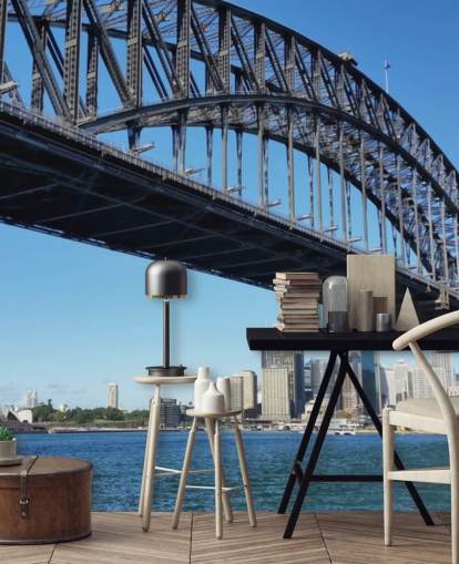 ground view of sydney bridge wallpaper