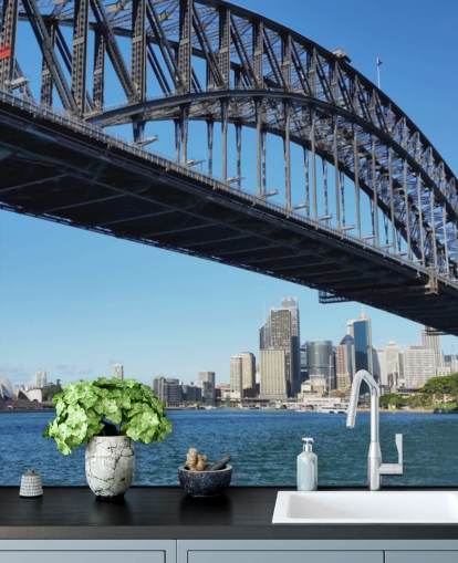 grondaanzicht van sydney bridge behang