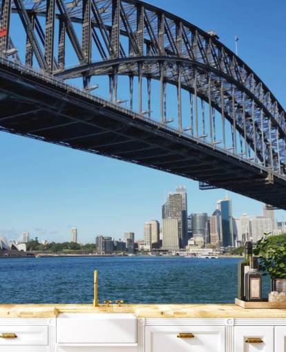 ground view of sydney bridge wallpaper