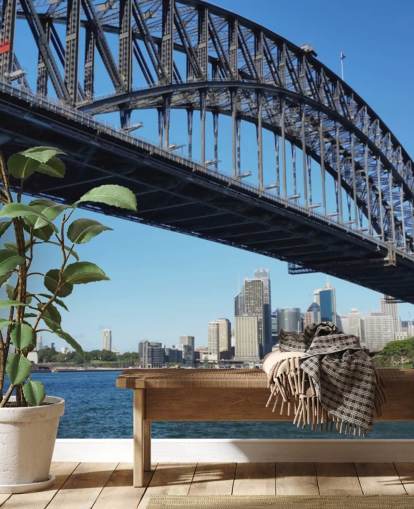 ground view of sydney bridge wallpaper