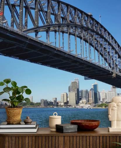 ground view of sydney bridge wallpaper