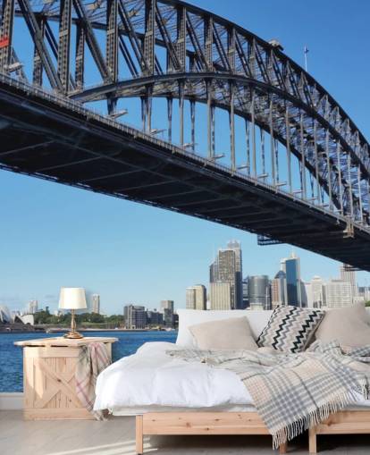 ground view of sydney bridge wallpaper