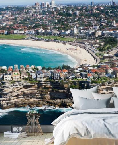 horse shoe white sanded beach by city wallpaper