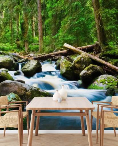 Small Forest Waterfall Wall Mural