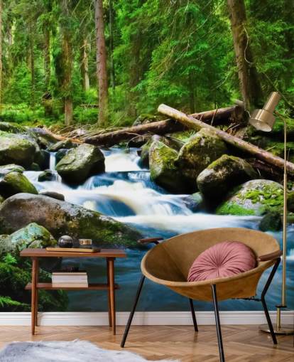 Small Forest Waterfall Wall Mural
