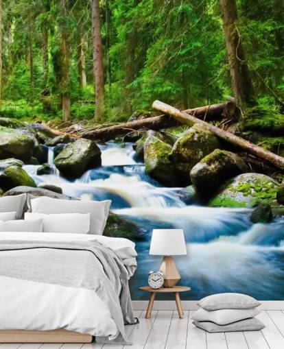 Small Forest Waterfall Wall Mural
