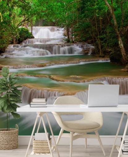 Mural de parede de cachoeira tropical Mural de parede de cachoeira tropical