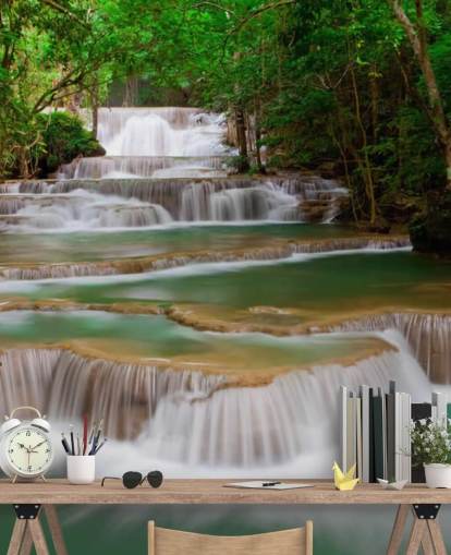 Mural de parede de cachoeira tropical