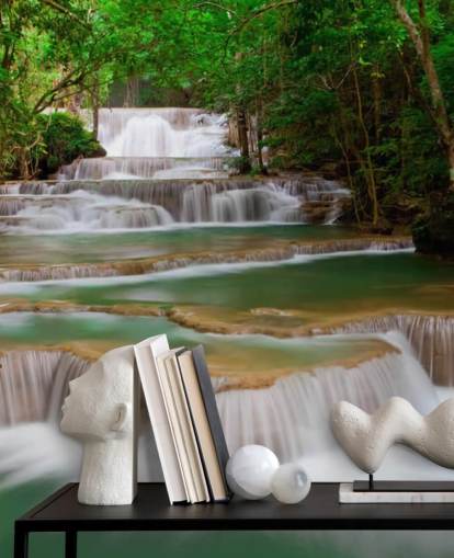 Mural de parede de cachoeira tropical Mural de parede de cachoeira tropical
