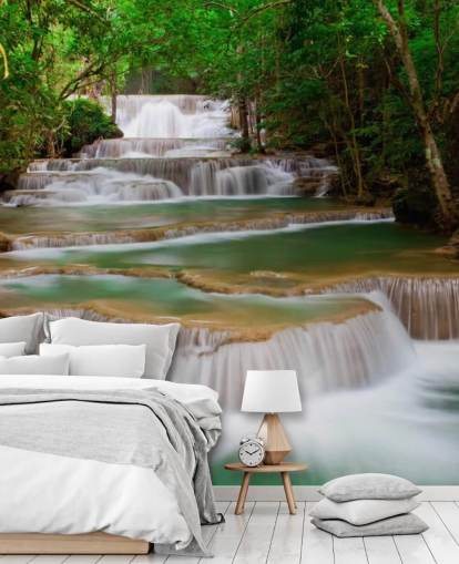 Muurschildering Tropische waterval