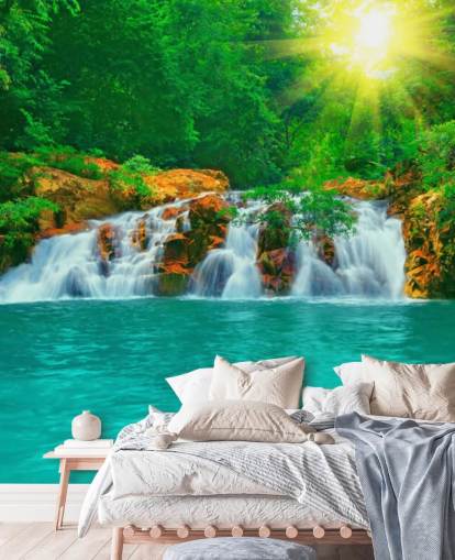 Tropical Waterfall and Pool Wall Mural