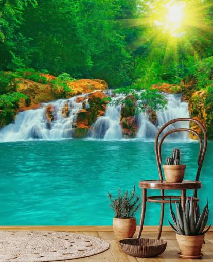 Tropical Waterfall and Pool Wall Mural