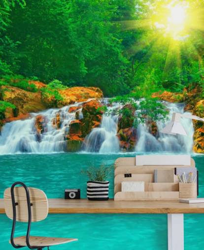 Tropical Waterfall and Pool Wall Mural