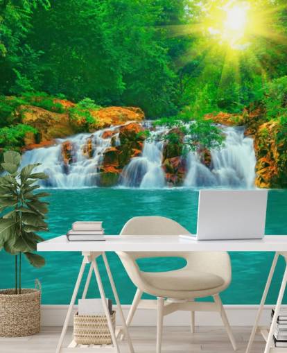 Tropical Waterfall and Pool Wall Mural