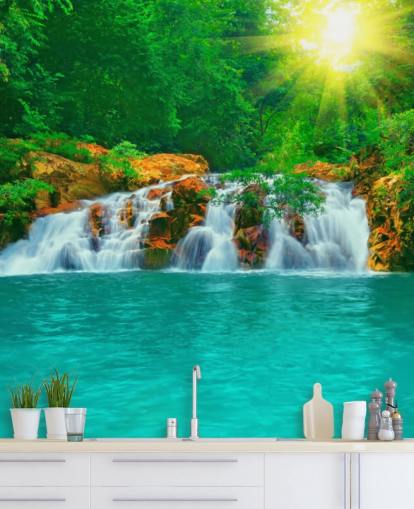 Tropical Waterfall and Pool Wall Mural
