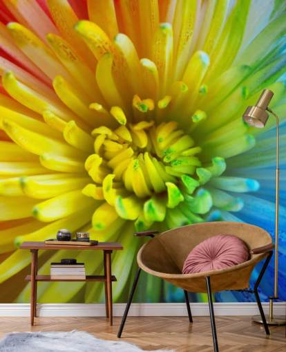 Rainbow Flower Wallpaper Mural