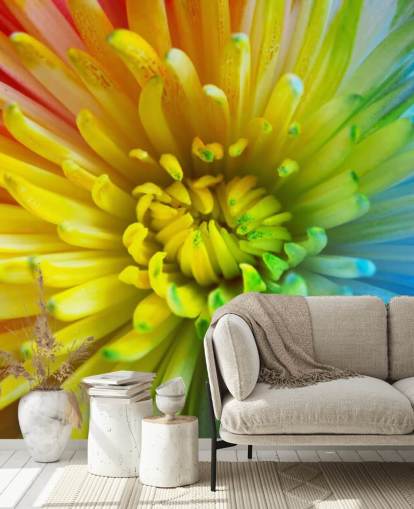 Papel pintado Flor arcoíris Papel pintado Flor arcoíris