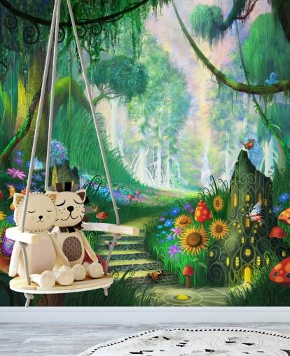 Buntes, individuell gestaltbares Feentapeten-Wandbild namens Hidden Treasure von Philip Straub für das Kinderzimmer Buntes, individuell gestaltbares Feentapeten-Wandbild namens Hidden Treasure von Philip Straub für das Kinderzimmer