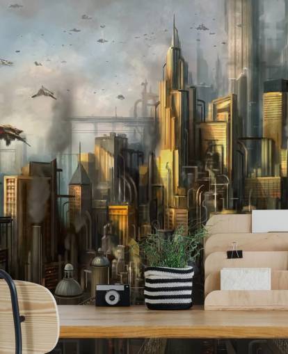 Sci-Fi-Stadt-Tapete Sci-Fi-Stadt-Tapete