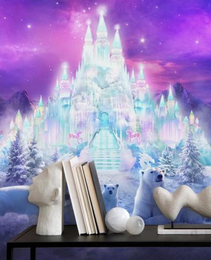 violetti ja valkoinen mukautettu talven jääkarhu -taustakuvamaalaus nimeltä A Winter Wonderland, kirjoittanut Philip Straub lasten makuuhuoneisiin violetti ja valkoinen mukautettu talven jääkarhu -taustakuvamaalaus nimeltä A Winter Wonderland, kirjoittanut Philip Straub lasten makuuhuoneisiin