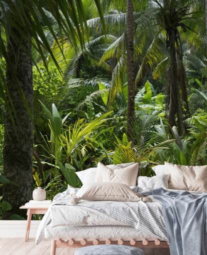 Photograph of Green Jungle Scene Wallpaper