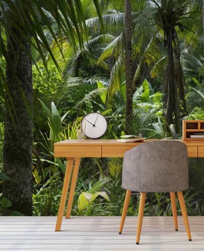 Foto von Green Jungle Scene Wallpaper