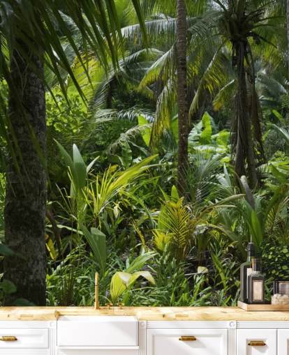 Photograph of Green Jungle Scene Wallpaper