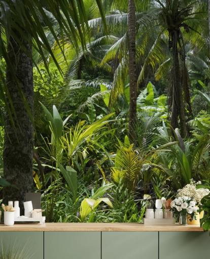 Foto von Green Jungle Scene Wallpaper