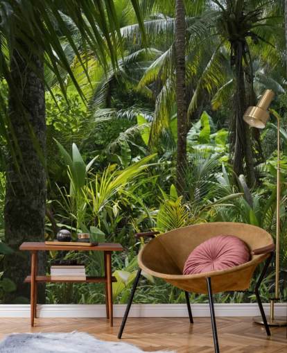 Photograph of Green Jungle Scene Wallpaper